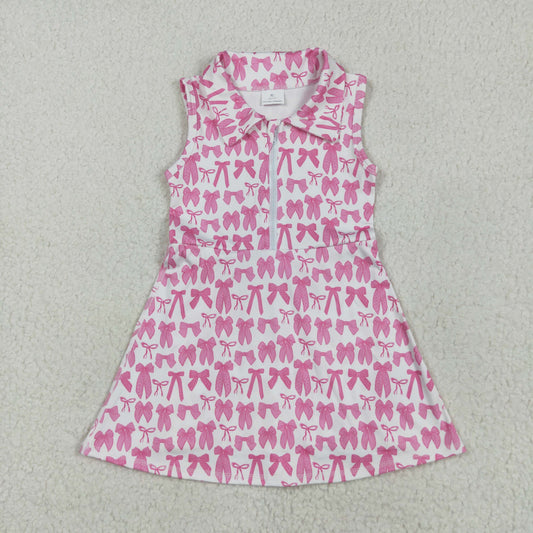 yoga GSD2379 hot pink bows zipper sleeveless girls dress with shorts