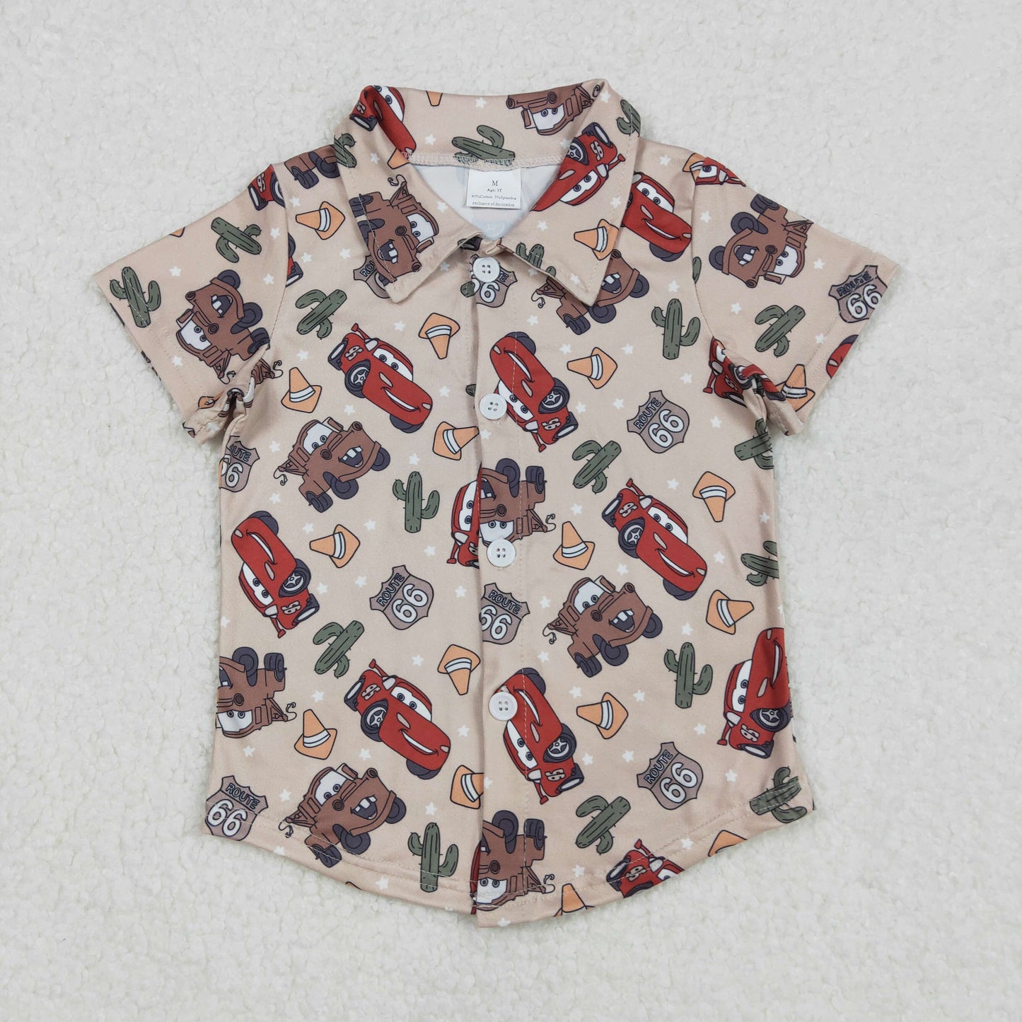 BT1154 baby boy Western car cactus short sleeve top