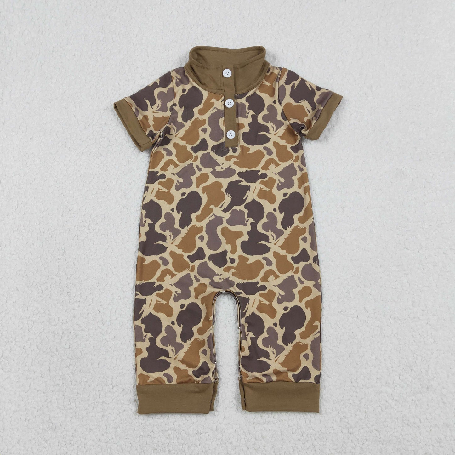 SR3638 Hunting Camo Short Sleeve Boys Romper