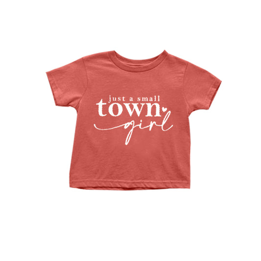 custom Just A Small Town Girl Red Short Sleeve Kids Top