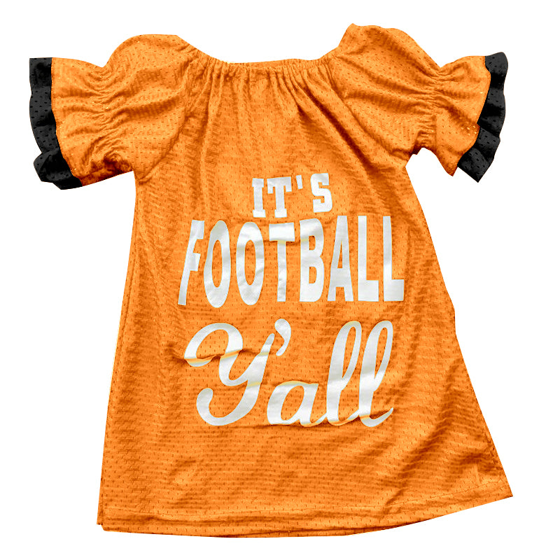 preorder GT0274 Football team yellow short sleeve girls top