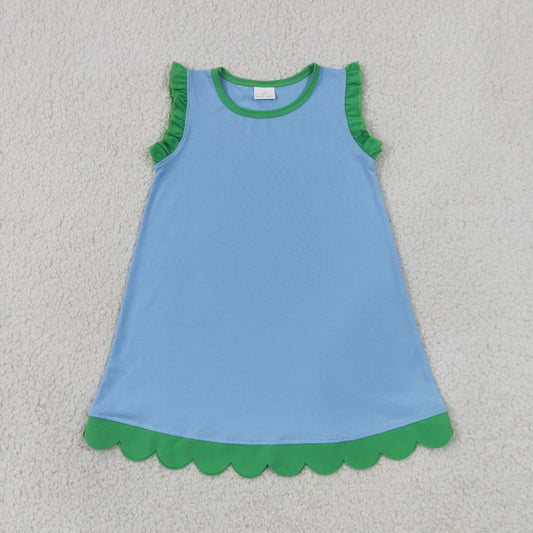 GSD4060 Yoga Blue Sleeveless Girls Dress