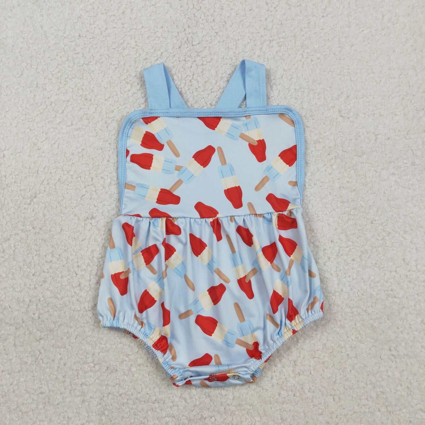 SR3923 July 4th Blue Boys Romper