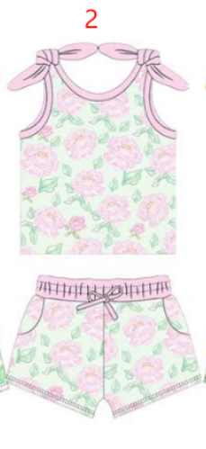 custom moq 3 each Summer flowers style girls set