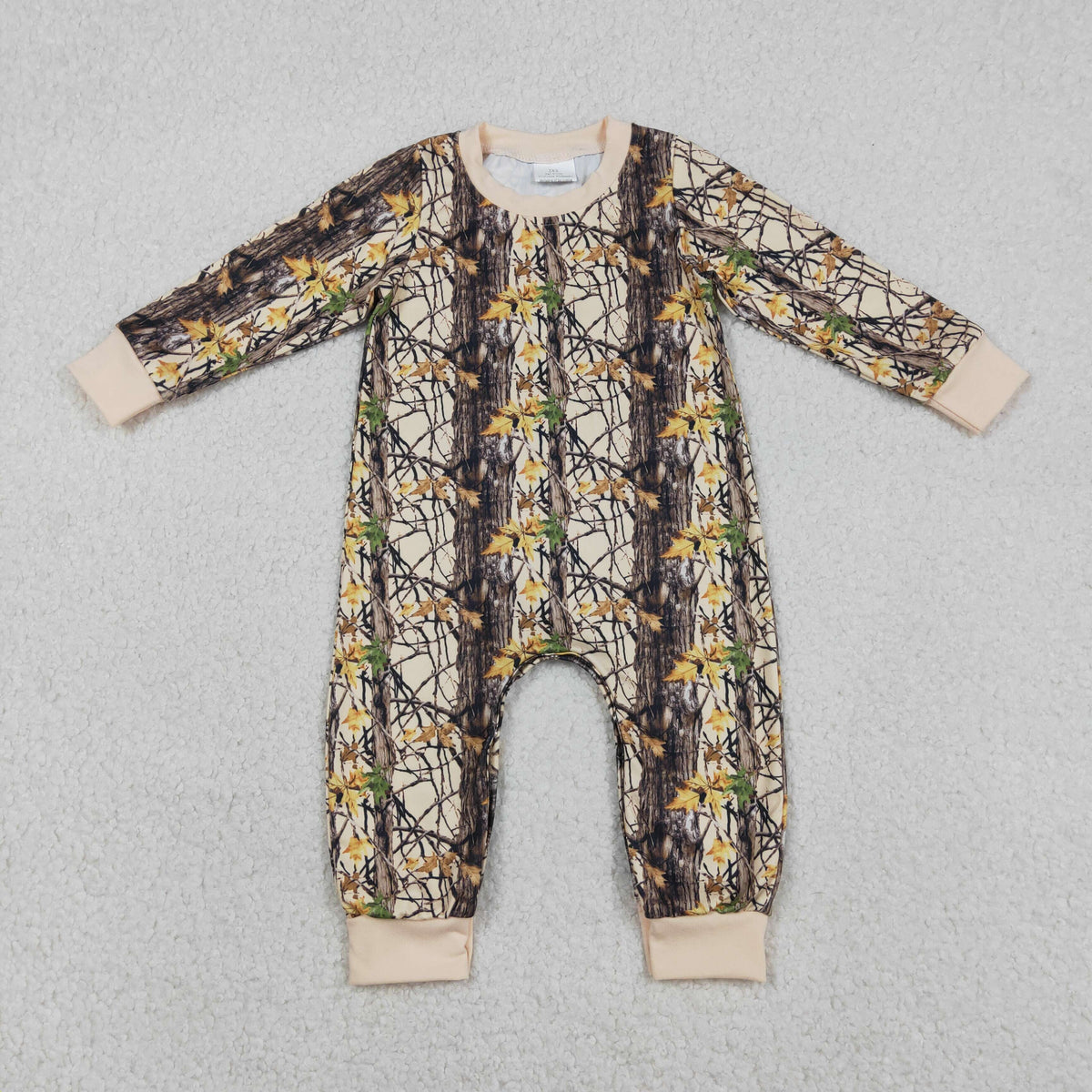 LR2864 Hunting Camo Leaf Long Sleeve Boys Romper