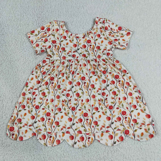 GSD4156 Scallop Apple Short Sleeve Girls Dress
