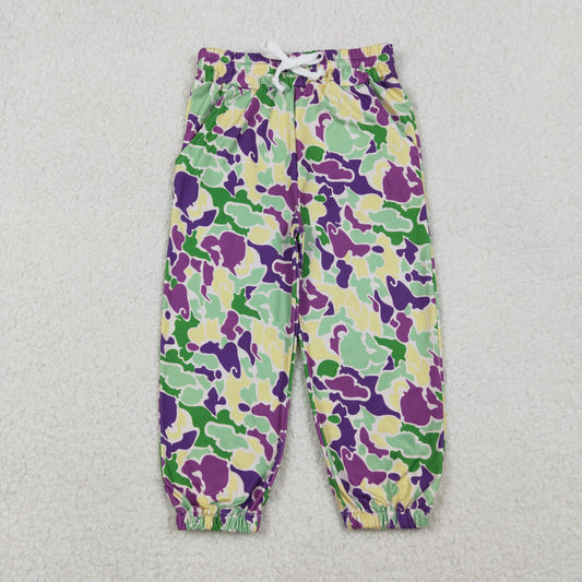 P0838 Mardi Gras purple yellow green camo boys pants