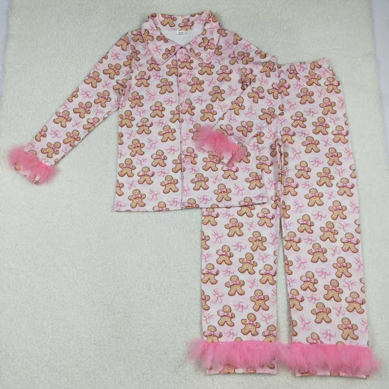 Christmas Santa/gingerbread man fur adult women pajamas RTS sibling clothes