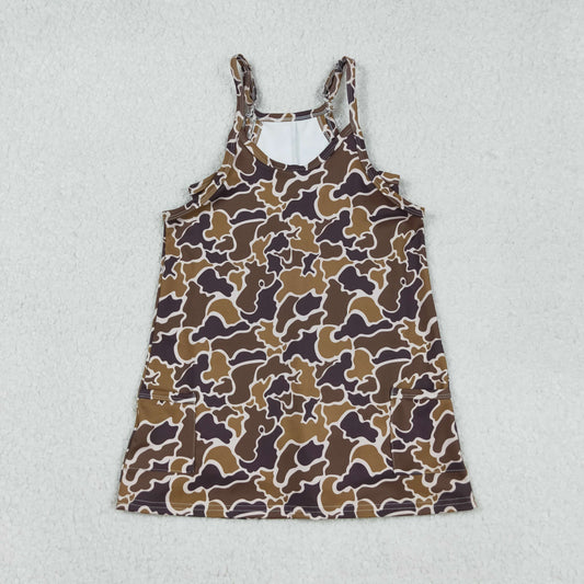 GSD2722 brown camo skorts girls dress