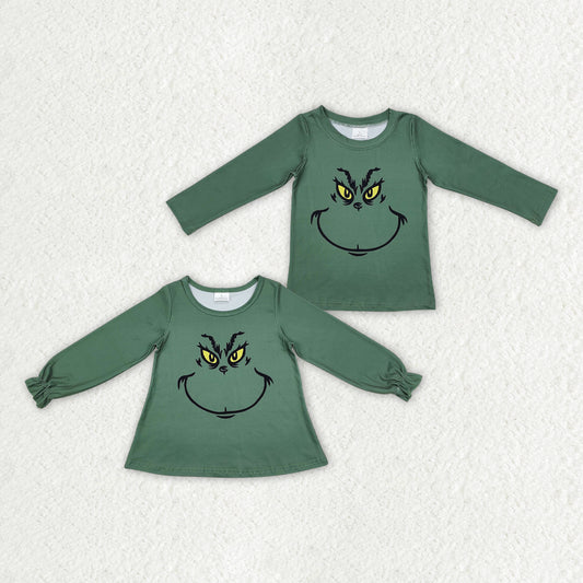 Christmas green face dark green top sibling clothes