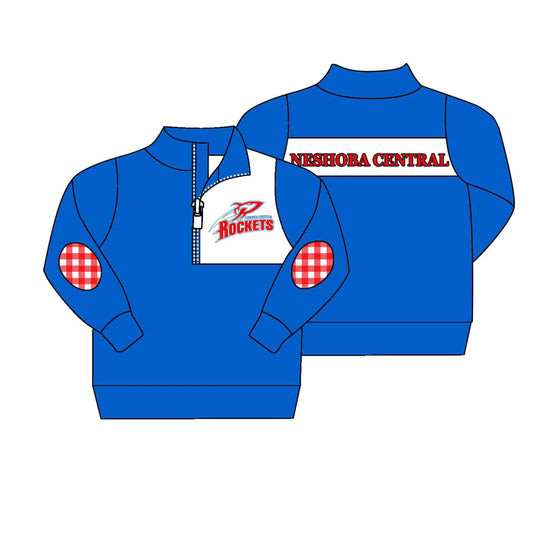 8.19 custom Team blue long sleeve boys top