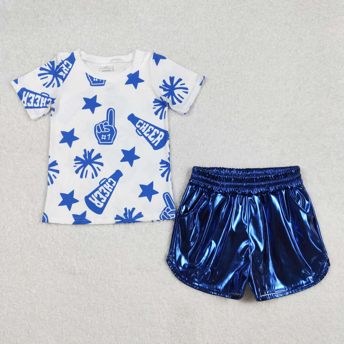 cheer top leather shorts girls set RTS Sibling Clothes