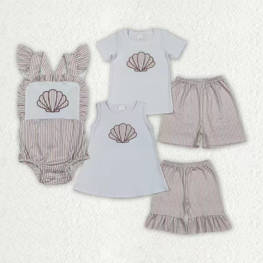 Embroidery Shell Set/Romper RTS Sibling Clothes
