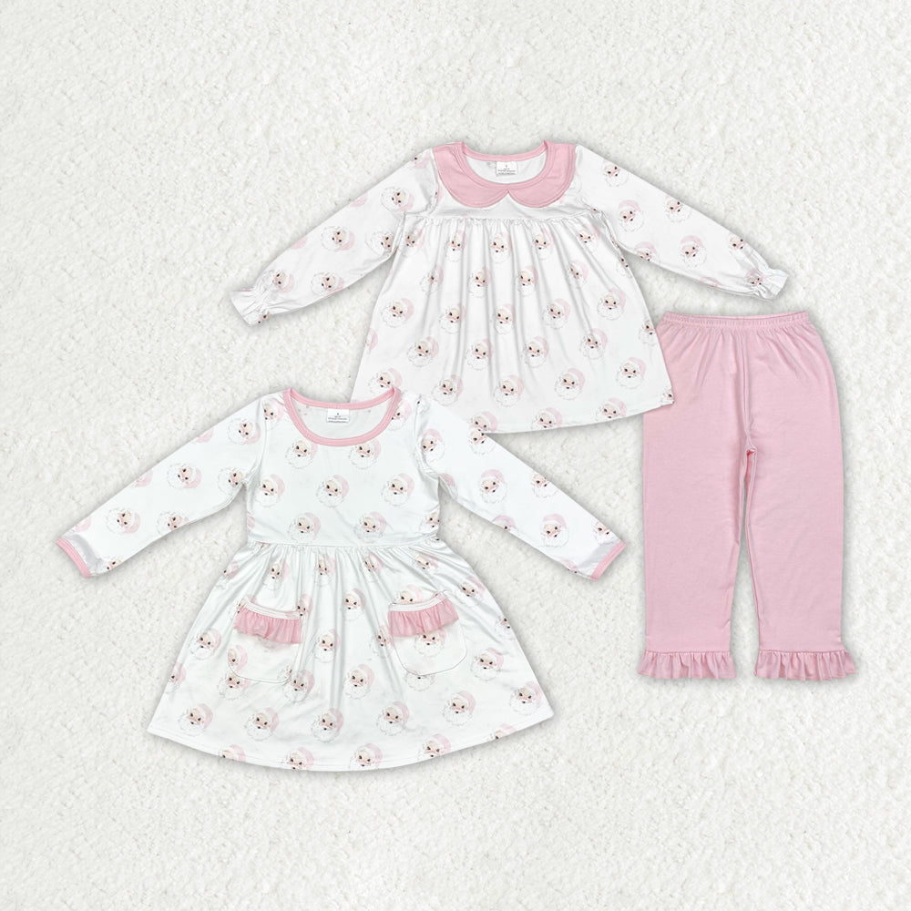 Christmas pink Santa RTS sibling clothes