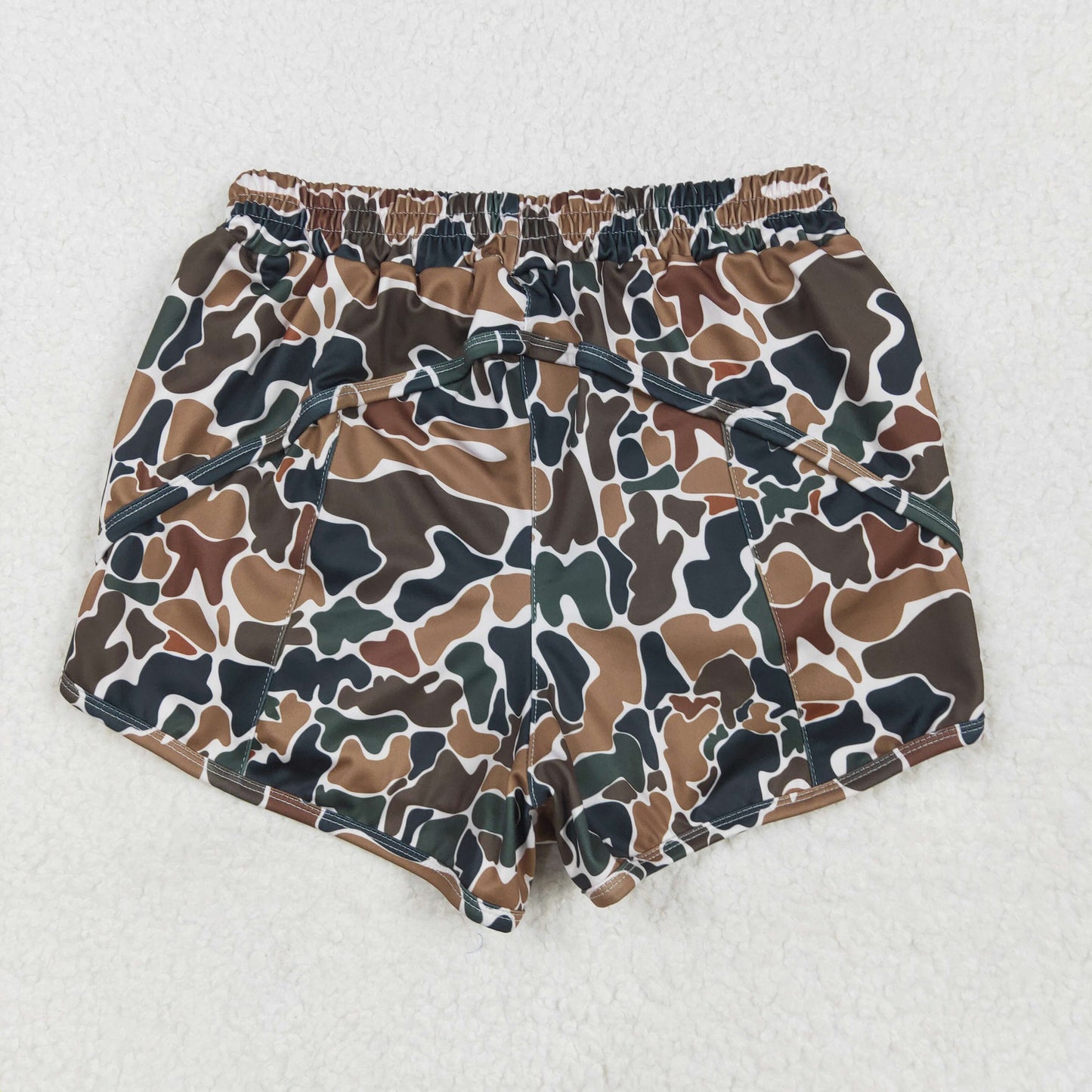 SS0469 yoga brown camo adult shorts