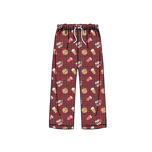 custom cookie hamburger red checkered girls pants