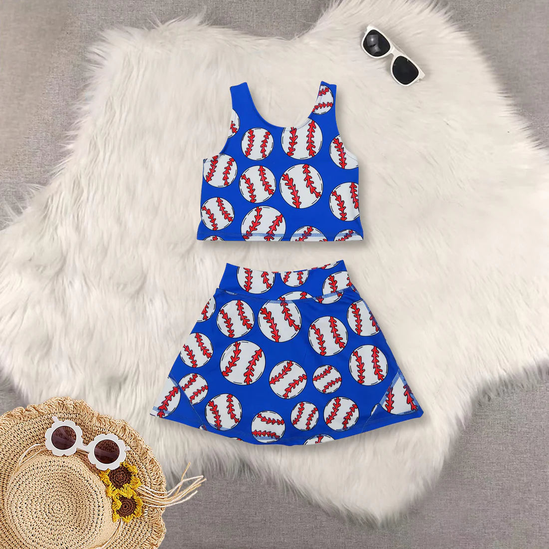 yoga skirt with shorts girls set RTS Sibling Clothes