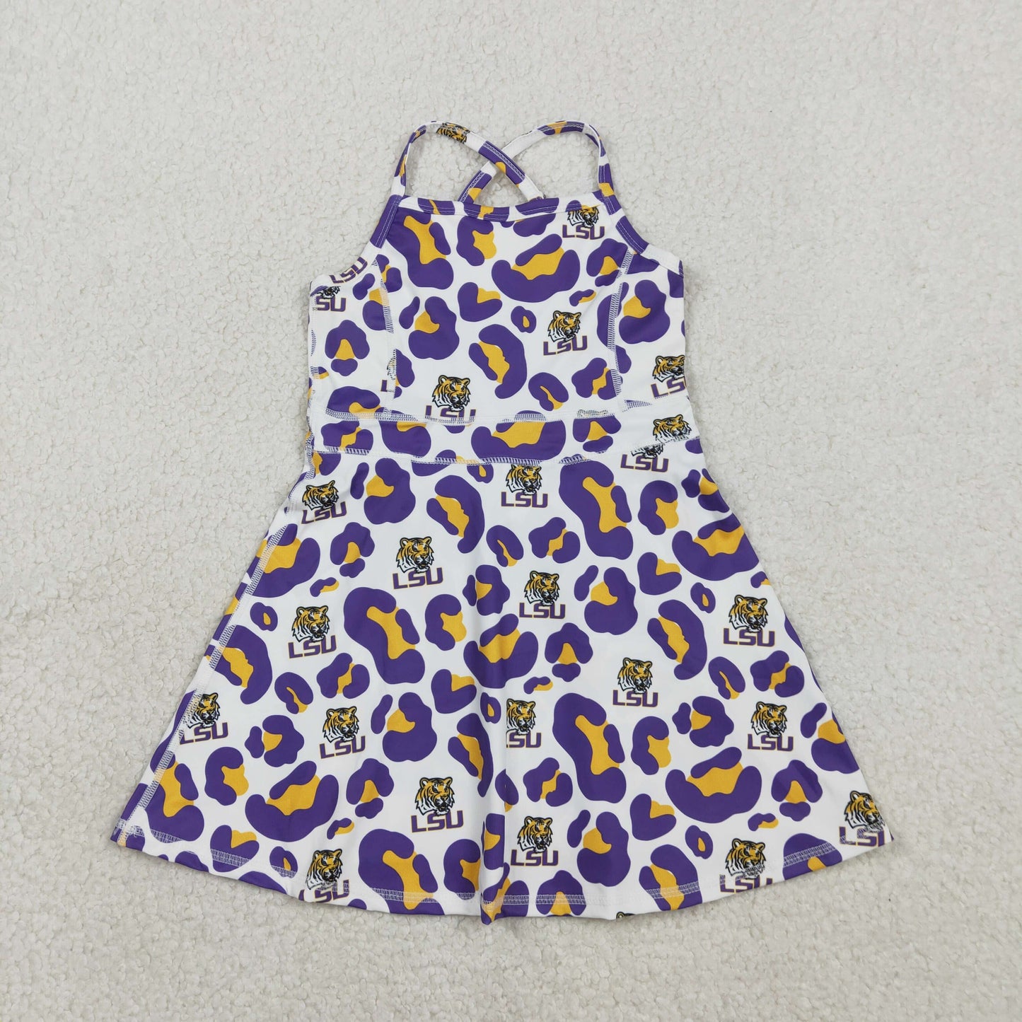 GSD3639 Yoga Football Item Camo Sleeveless Skorts Girls Dress