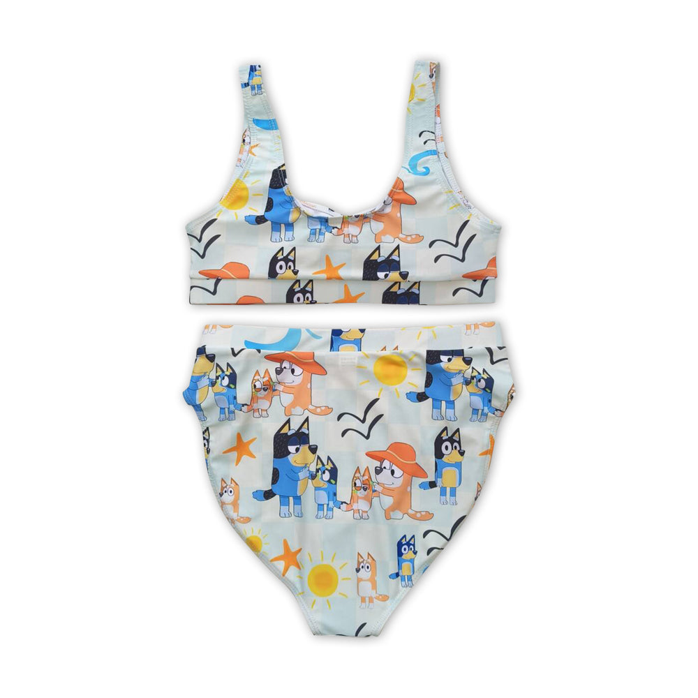 S0358 cartoon blue dog adult swimsuits