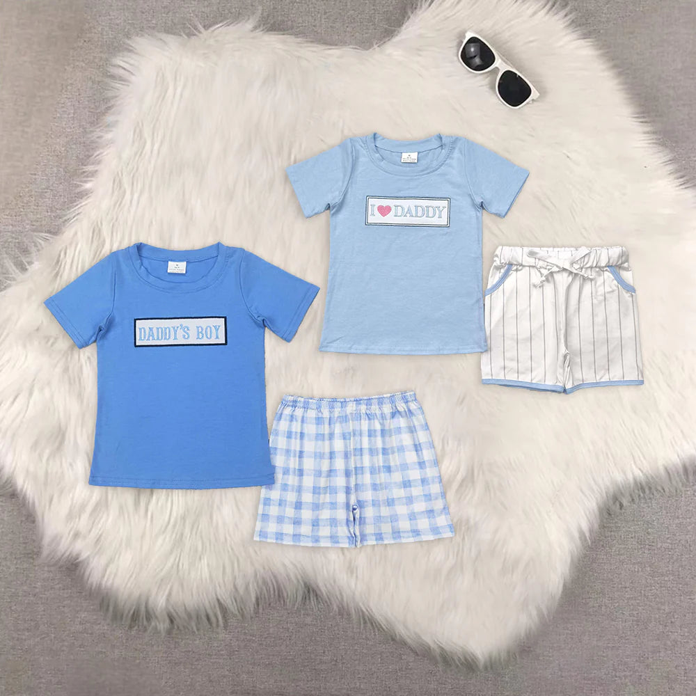 Embroidery daddy's boy/i love daddy boys set RTS Sibling Clothes