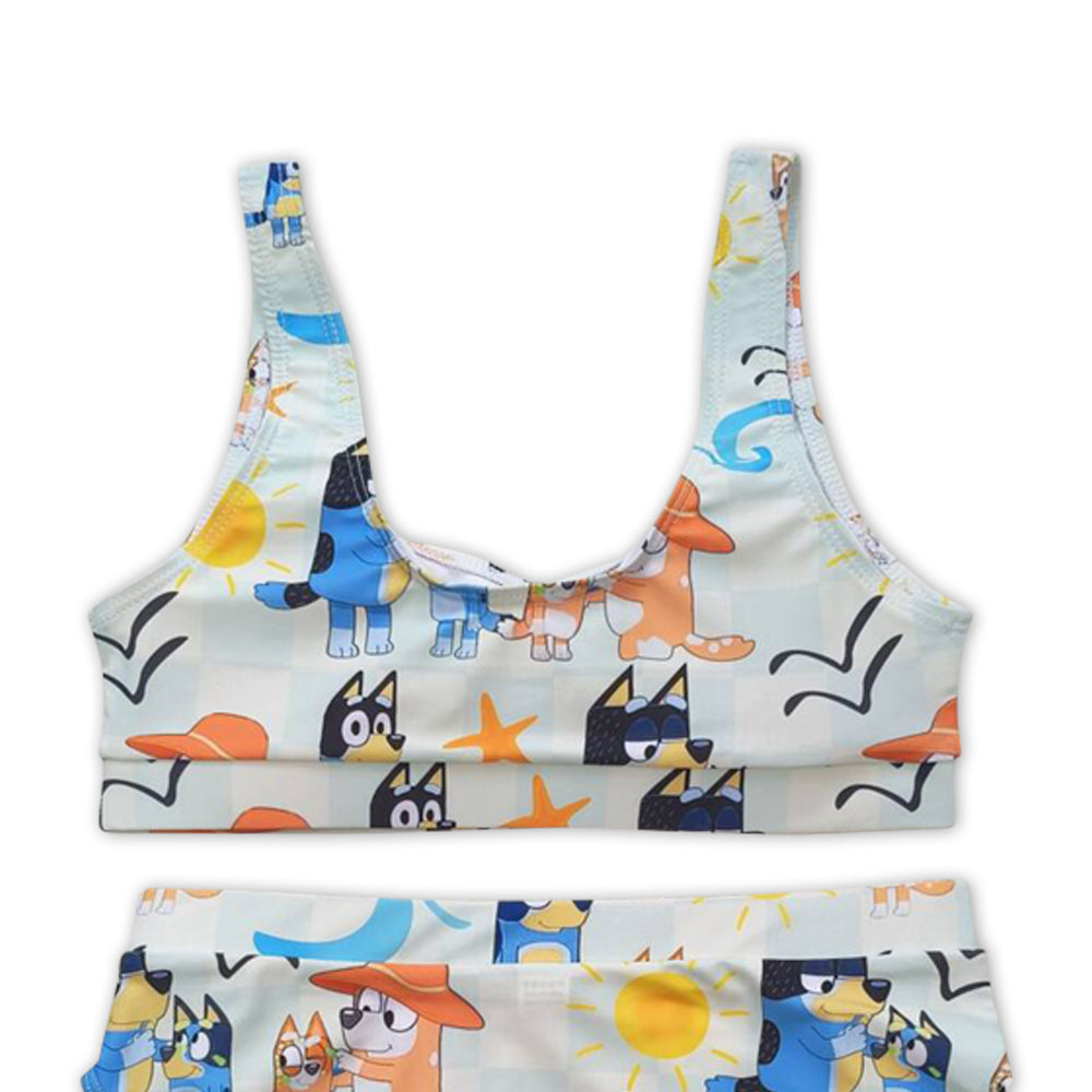 S0358 cartoon blue dog adult swimsuits