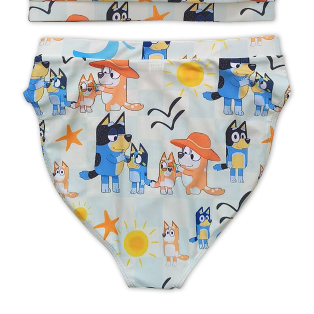 S0358 cartoon blue dog adult swimsuits