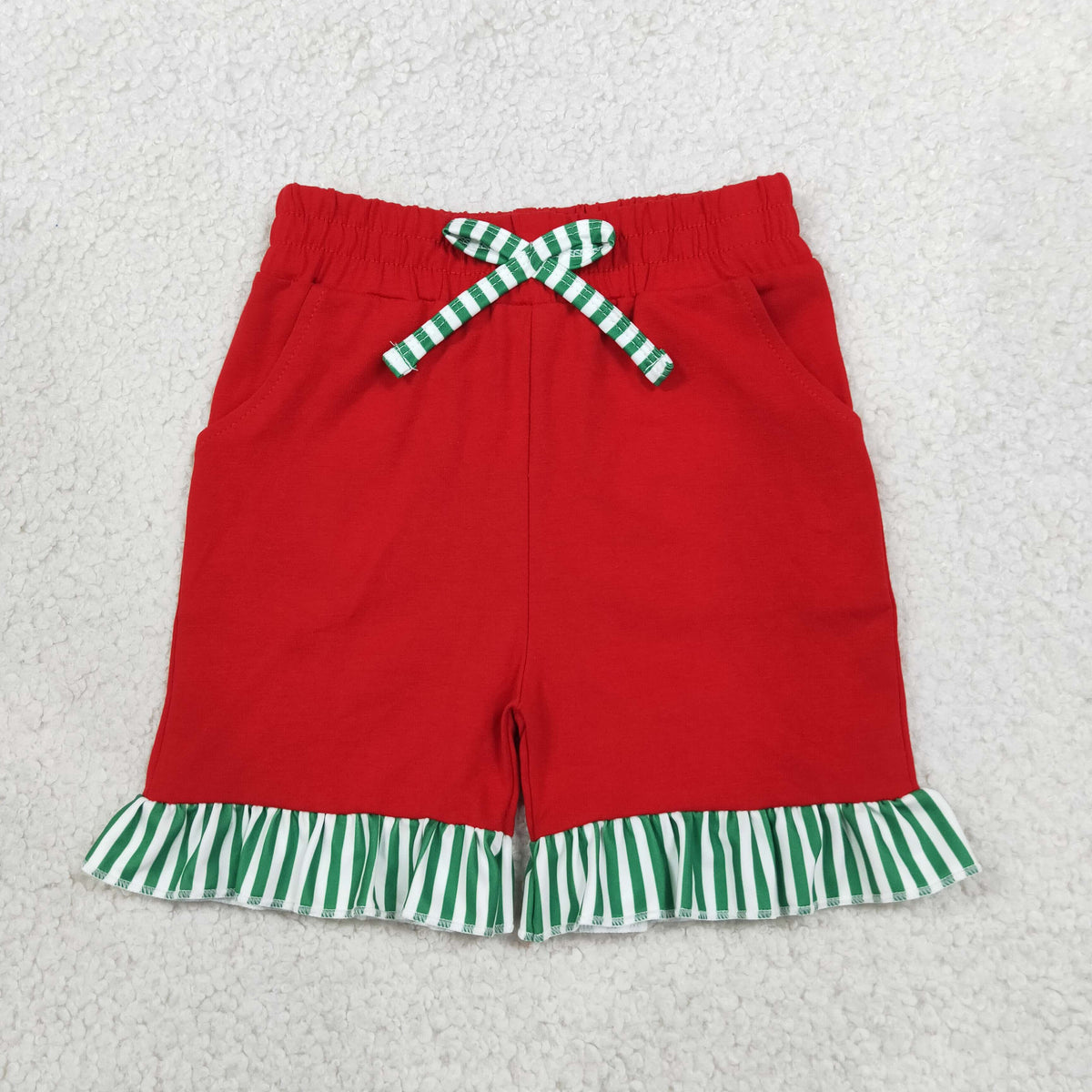 SS0997 Cotton Red Girls Shorts