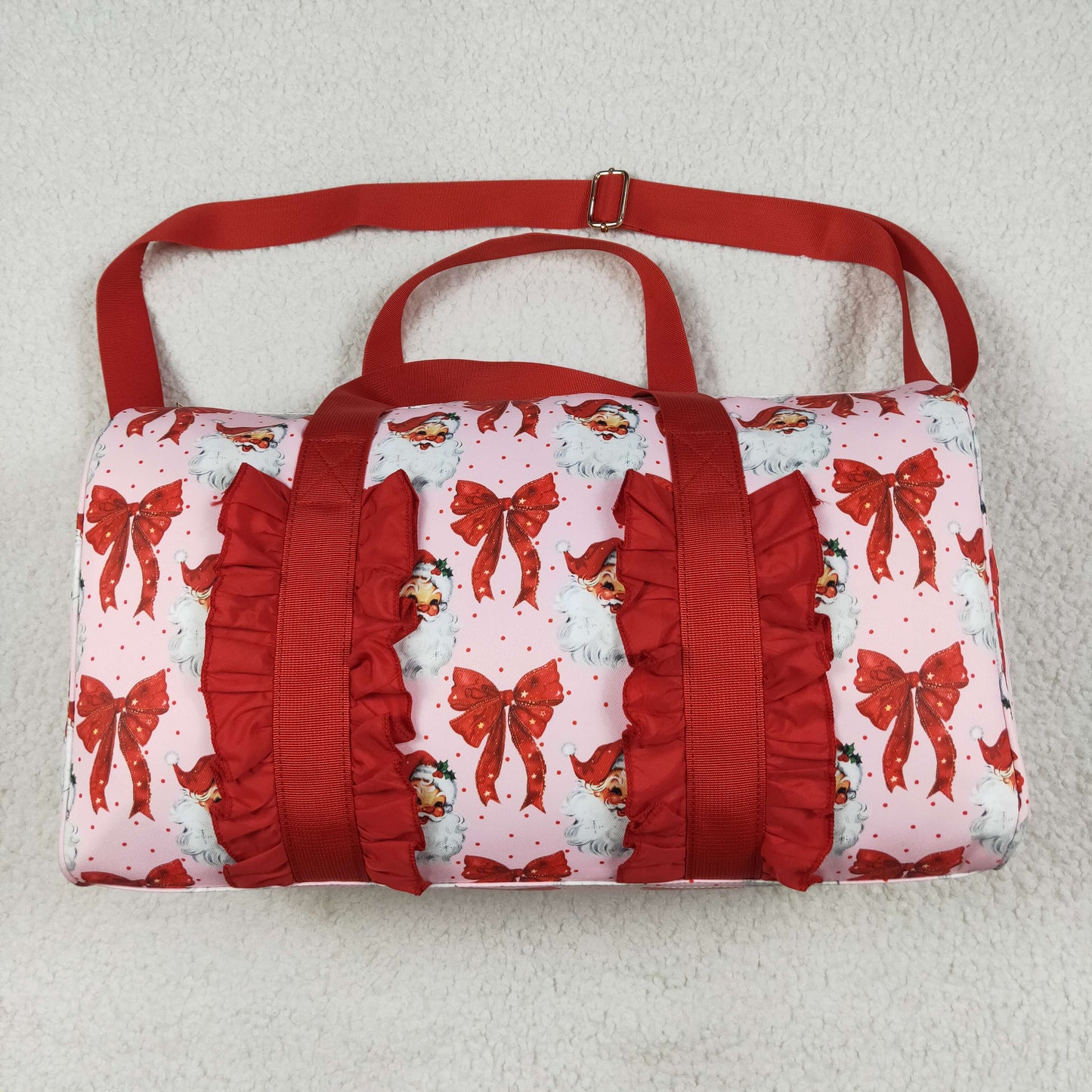 BA0306 Christmas Santa red bows bag