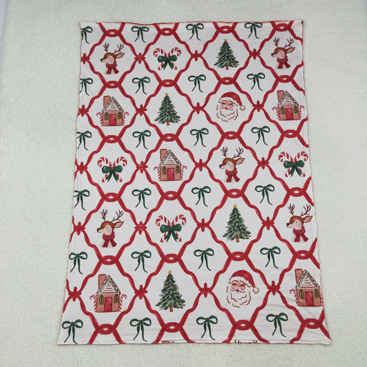 BL0219 Christmas Santa bows deer baby blanket