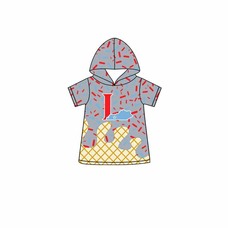 custom moq 3 football team grey ice hoodie short sleeve boys top