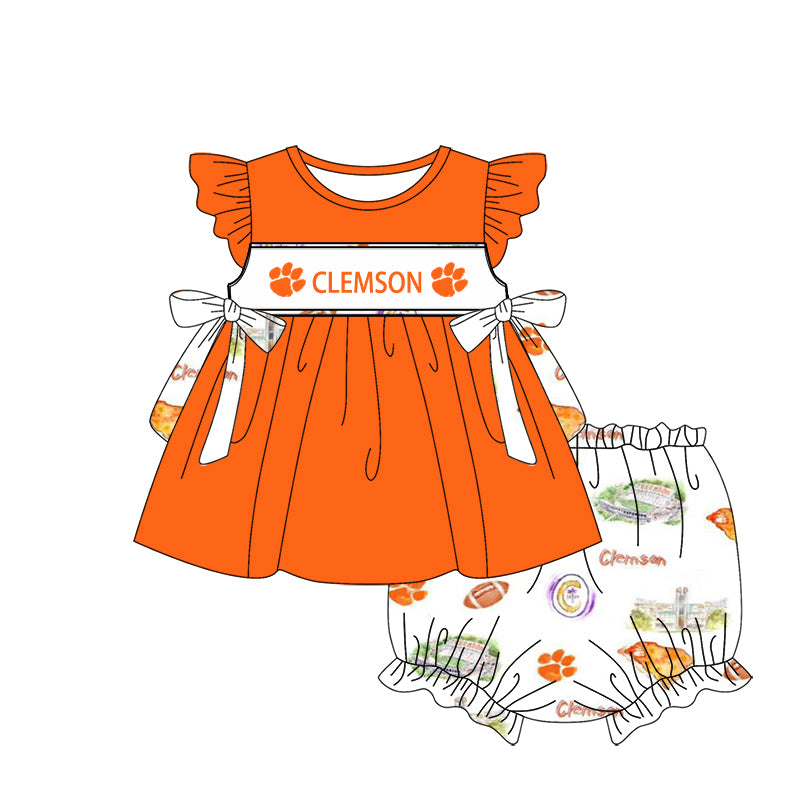 Custom Moq 3 Football Item Clemson Orange Paw Sibling Clothes