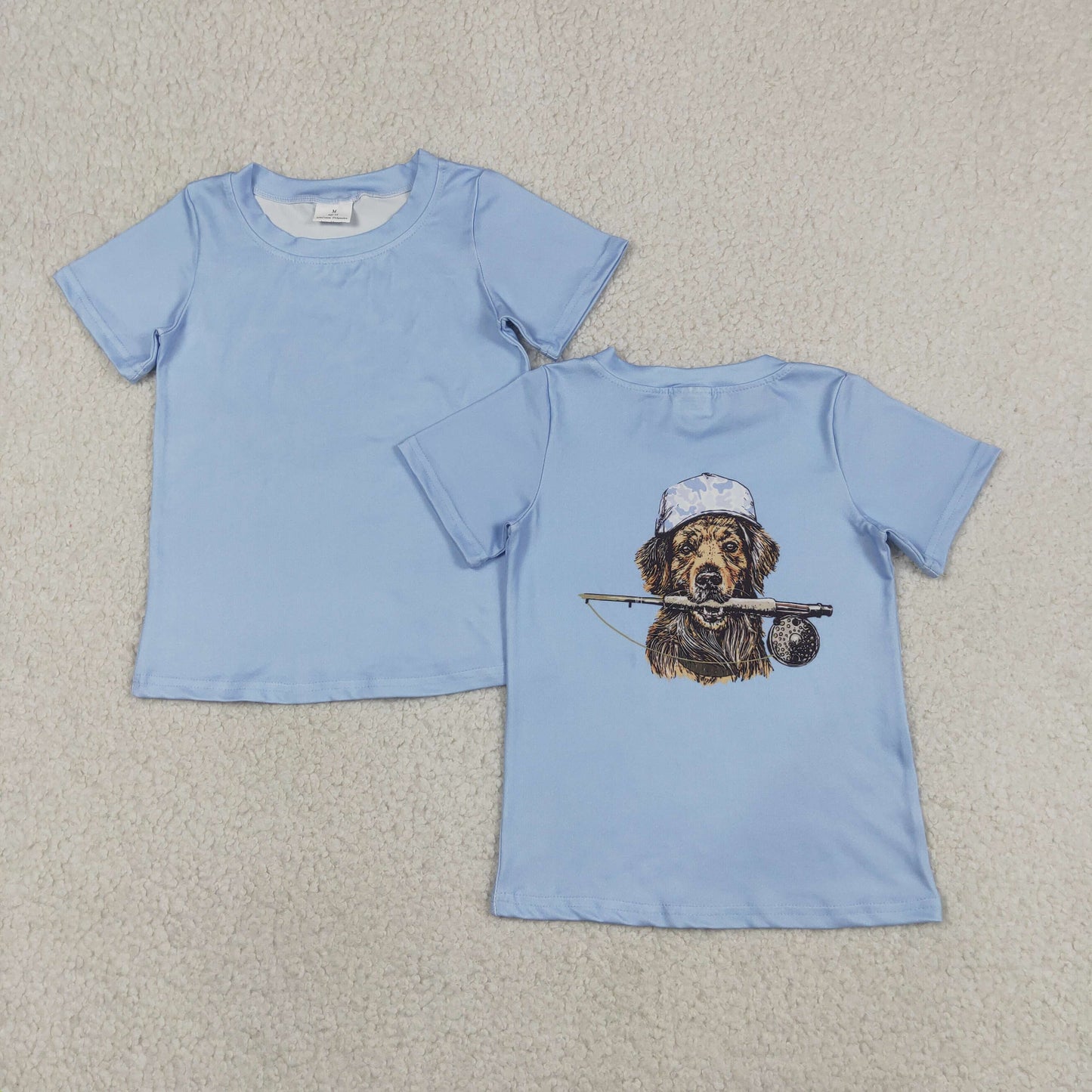 BT1765 Hunting Dog Blue Short Sleeve Boys Top