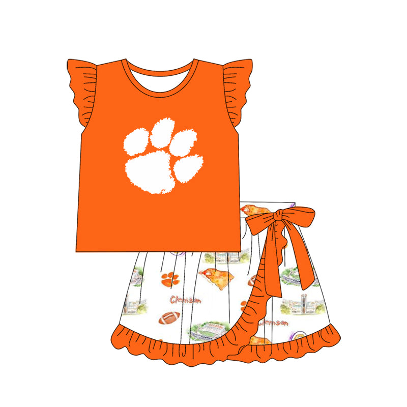 Custom Moq 3 Football Item Clemson Orange Paw Sibling Clothes