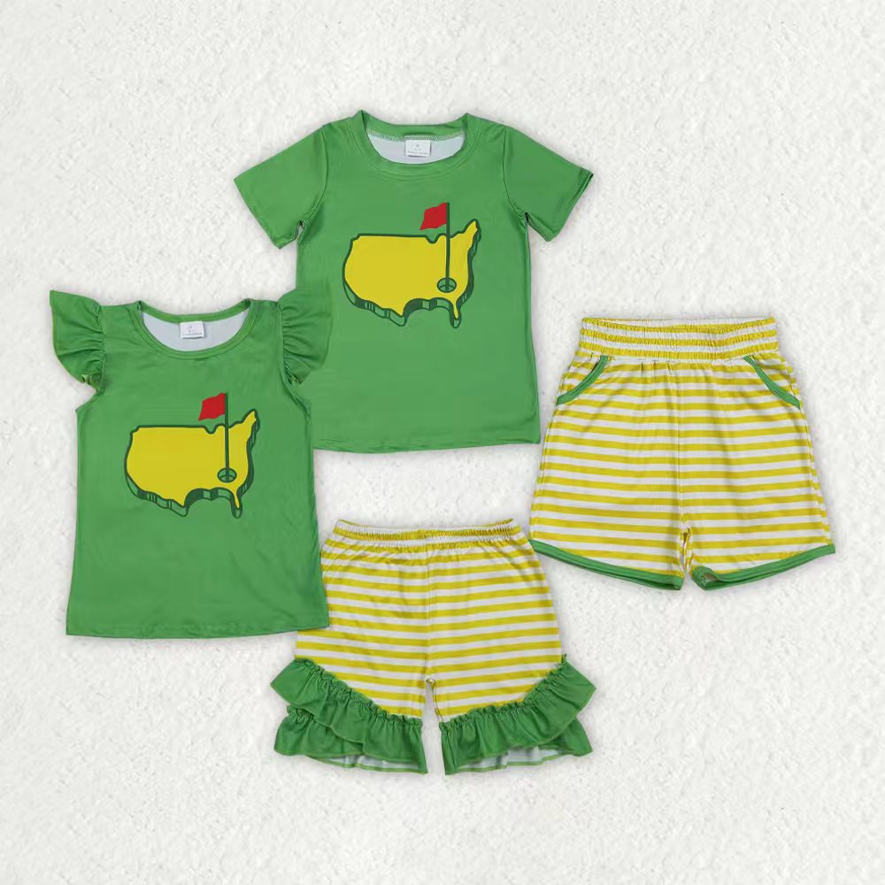 Golf Green Girls/Boys Set RTS Sibling Clothes