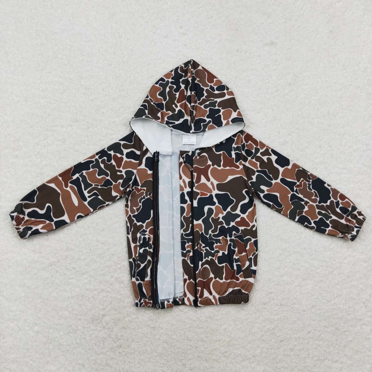 GT0635 camo long sleeve hoodie girls coat