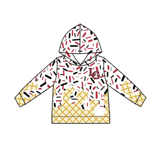 custom moq 3 football item LG ice maroon long sleeve hoodie boys top