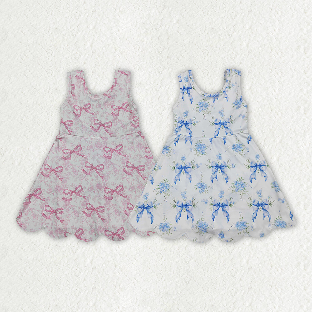 Yoga Flowers Bows Skorts Girls Dress Sibling Clothes
