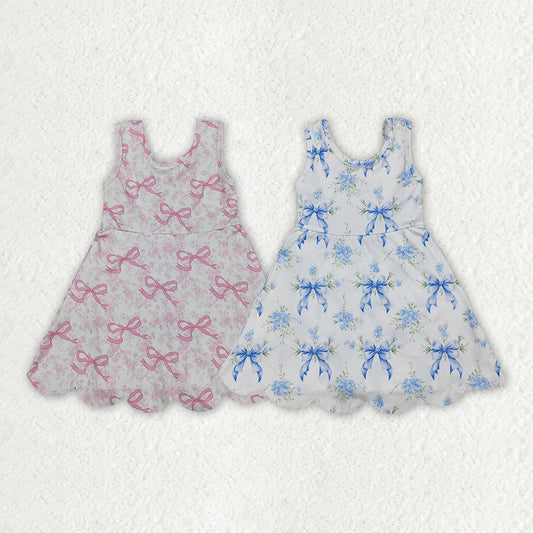 Yoga Flowers Bows Skorts Girls Dress Sibling Clothes