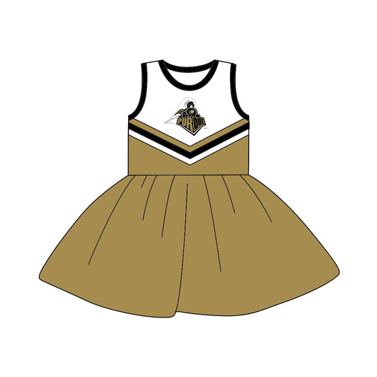 custom Team dress 13 khaki sleeveless girls dress