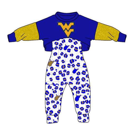 custom S 9.2 Team blue leopard jumpsuit set