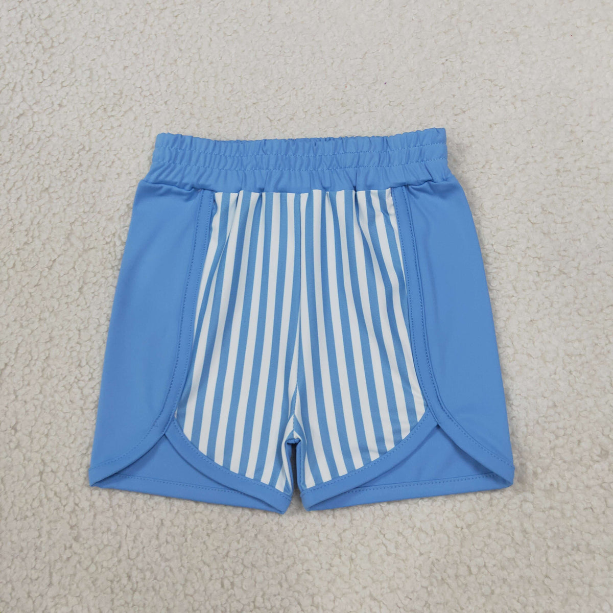 SS0950 Yoga Blue Striped Girls Shorts