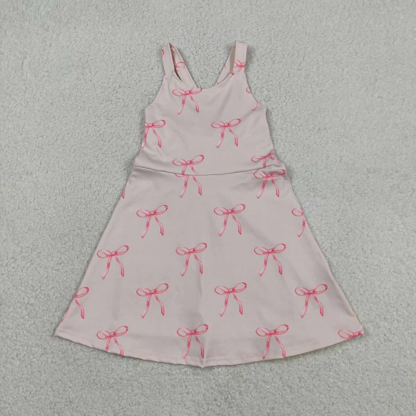 GSD3421 Yoga Pink Bows Girls Dress