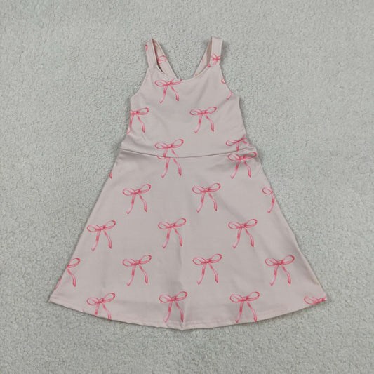 GSD3421 Yoga Pink Bows Girls Dress