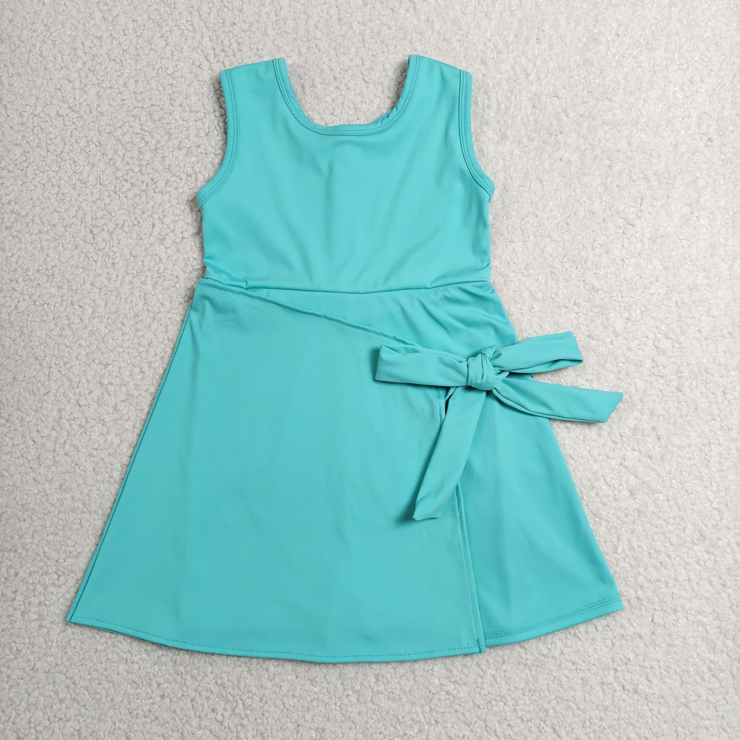 GSD3876 Yoga Solid Color Blue Sleeveless Skorts Girls Dress