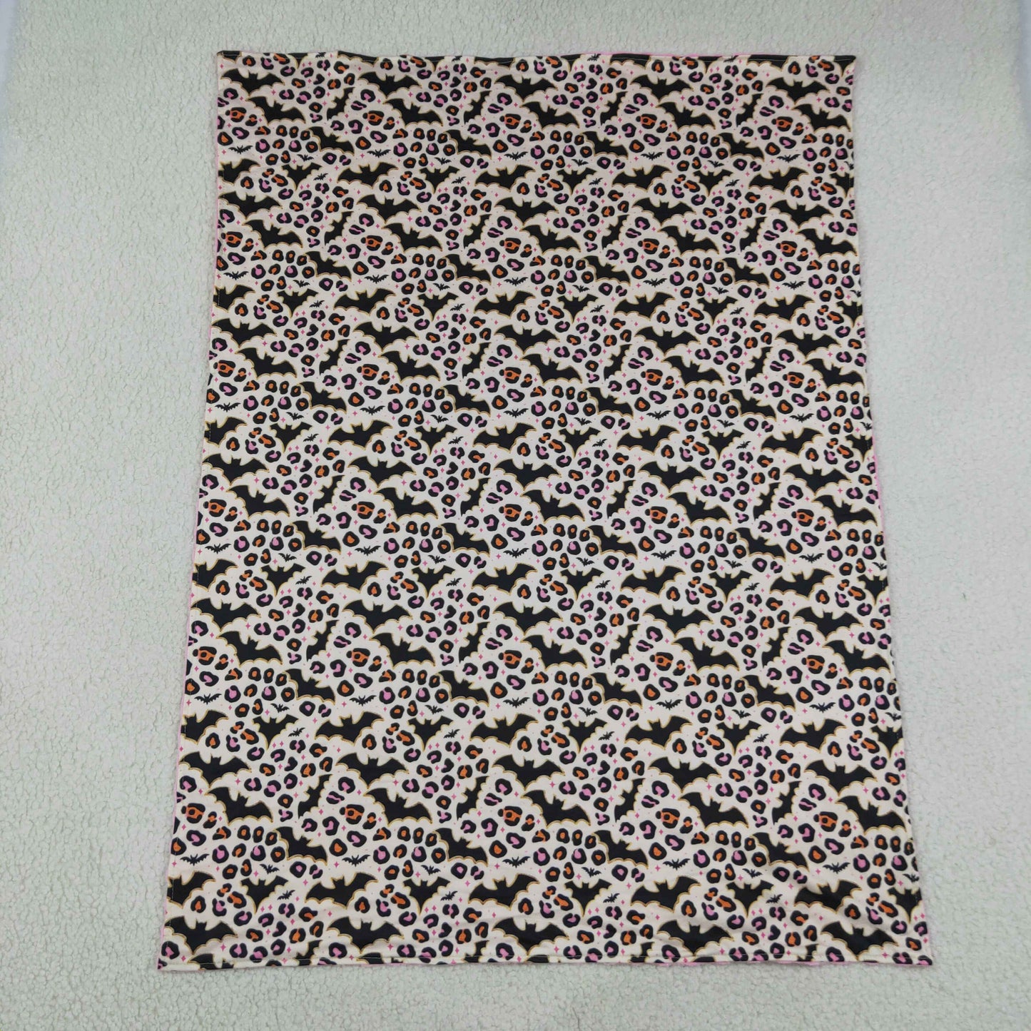 BL0254 Halloween Leopard Bat Baby Blanket