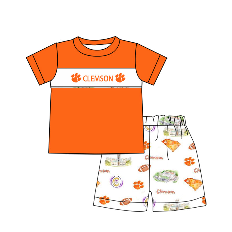 Custom Moq 3 Football Item Clemson Orange Paw Sibling Clothes