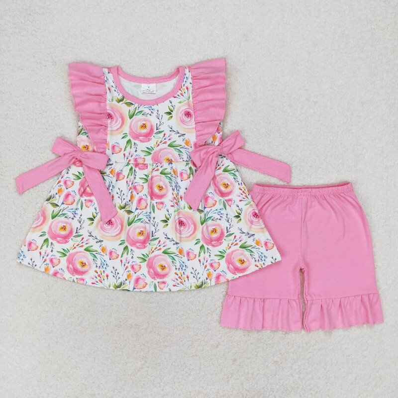 hot pink flowers RTS sibling clothes