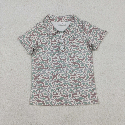 BT1354 hunting camo mallard duck short sleeve boys top