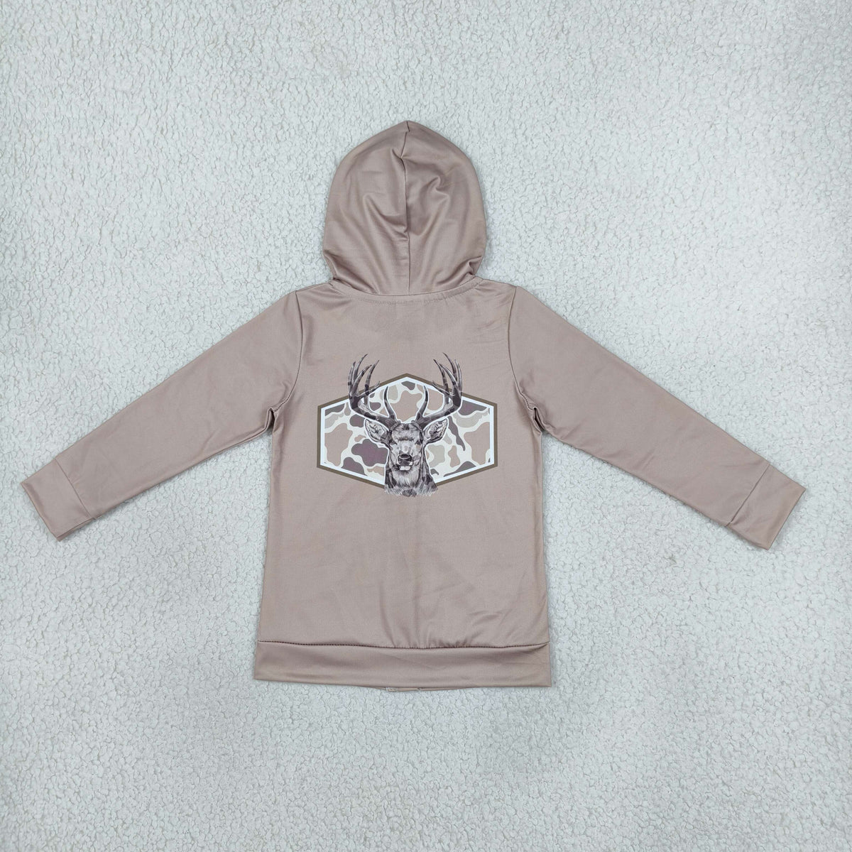 GT1144 hunting deer camo brown hoodie long sleeve girls coat
