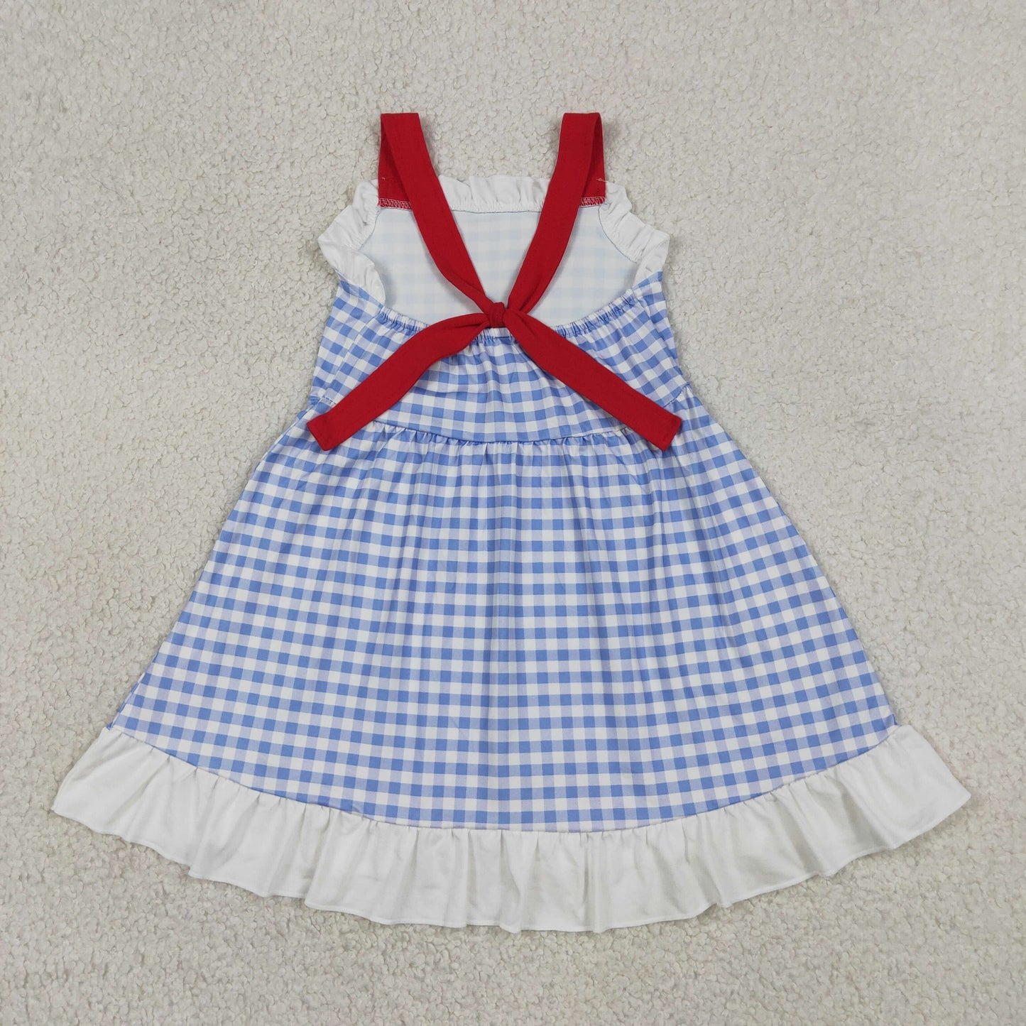 GSD3843 July 4th Blue Checkered Girls Dress
